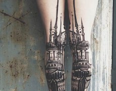 Ασπρόμαυρα τατουάζ με τοπία στα πόδια!